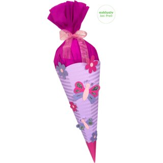 Schultüte Bastelset Schmetterling-Blume vorgestanzt, inkl. Schulstarterpaket GRATIS