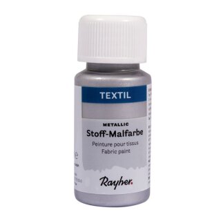 Textil Stoffmalfarbe Metallic, Flasche 50ml, silber