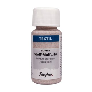 Textil Stoffmalfarbe Glitter, Flasche 50ml, rosé