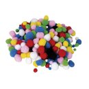 Pompons, 1-3cm ø, sortiert, Beutel 250Stück, bunt