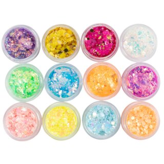 Modelliermasse Glitter Clay verschieden sortiert, 12x 5 ml