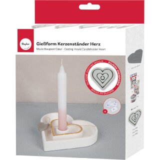 Silikongießform Kerzenständer Herz