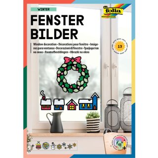 Bastelset Fensterbilder Winter, 13 Stück