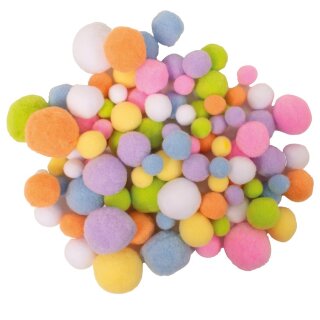 Pompons pastell, 100 Stück, voraussichtlich im Oktober lieferbar