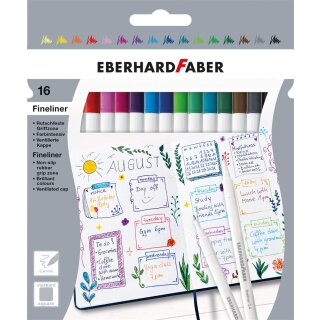 Fineliner 16er Set, verschieden farbig sortiert