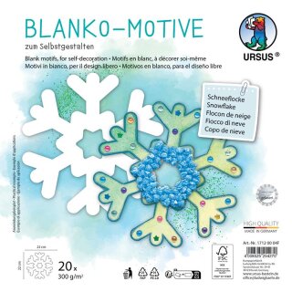 Blanko Motive Schneeflocke, 20 Stück