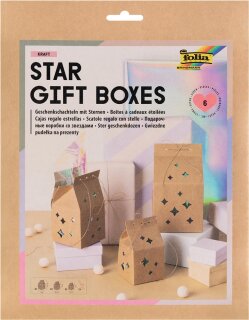 Bastelset Geschenkboxen mit Sternchen, 6 Stück