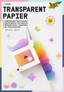 Transparentpapier Rainbow für Laterne, 10 Blatt