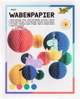 Wabenpapier 33 x 42 cm, 4 Blatt sortiert Basic, voraussichtlich Anfang Januar lieferbar