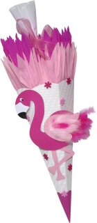 Schultüte Bastelset Flamingo vorgestanzt von Prell, inkl. Schulstarterpaket GRATIS