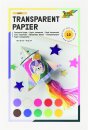 Transparentpapier Bastelheft 10 Blatt sort. in 10 Farben 20 x 30 cm, 42 g/qm. Lieferbar voraussichtlich KW 52